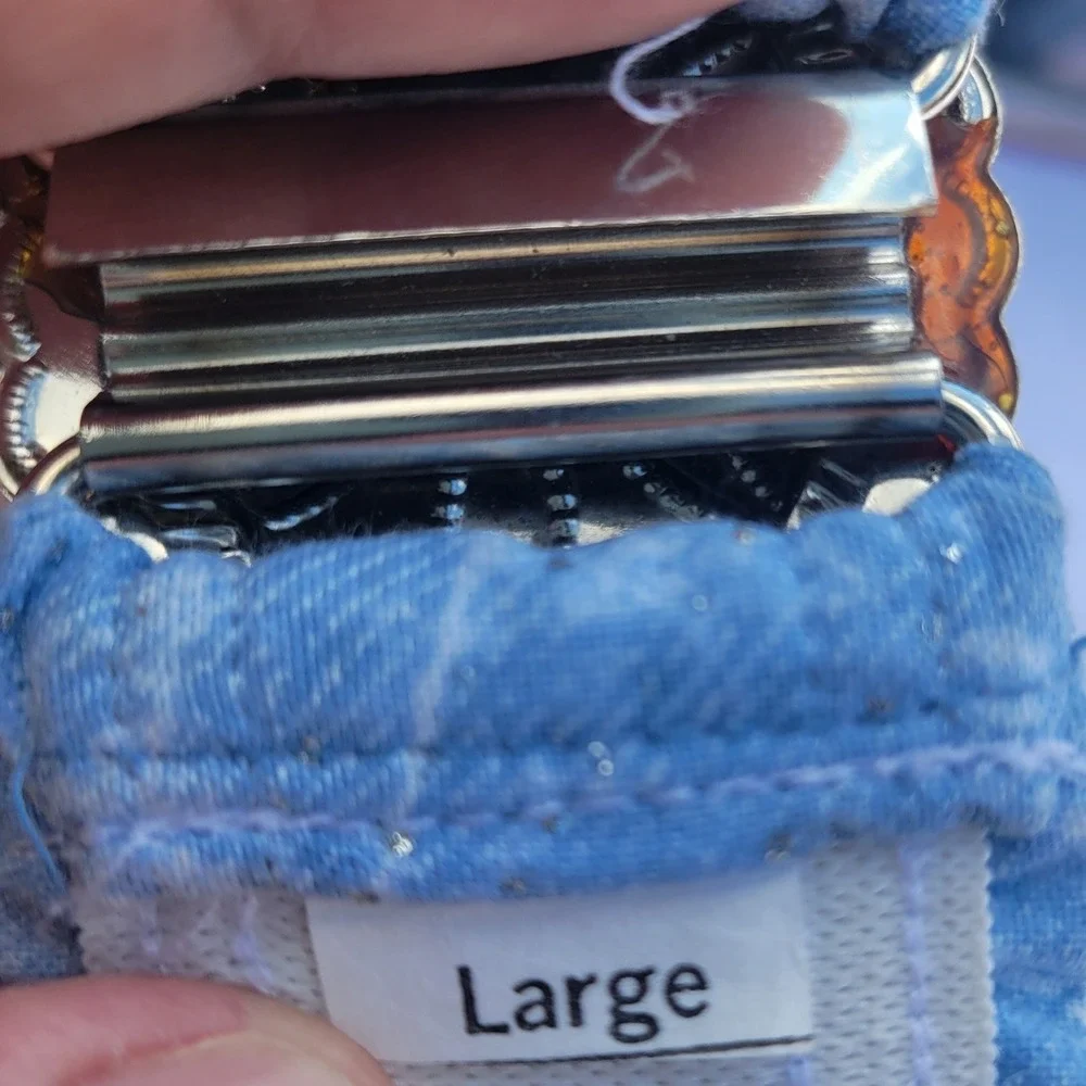 Vintage Style Blue Elastic Cinch Belt Lot of 4 Western Concho Denim Navy Small